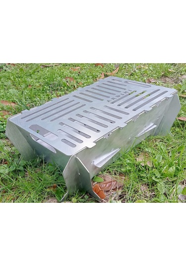 Lazer Tamamı Paslanmaz Çelik Mangal Portatif Pratik Katlanabilir 41x25 Cm Çok Renkli