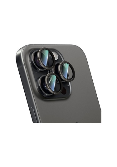 İphone 16 Pro Max Uyumlu Caseworld Alloy Two-color Serisi Lens Koruyucu Siyah