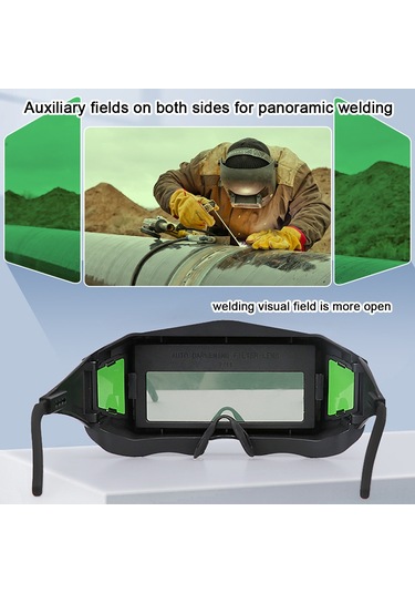 Singree Güneş Enerjili Kaynak Gözlüğü: Parlaklık Önleyici, Otomatik Renk Değiştiren Ekran, Kulaklık Veya Başlıkla Kullanım Seçeneği