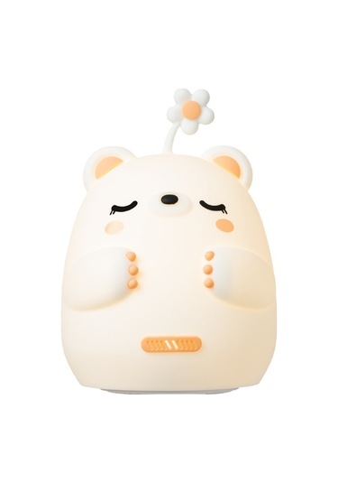 Wezone Karekterize Ayı Desenli Silikon Gece Lambası - Dokunarak Aç/kapat, Yumuşak Materyal, 2 Işık Tonu, Parlaklık Ayarlı, Göz Koruyucu Işık, 30 Dakika Zamanlayıcı, 1200mah Pil, Beyaz Beyaz