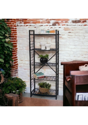 Metal Kitaplık Mutfak Rafı Malzeme Dolabı 5 Raflı Düzenleyici