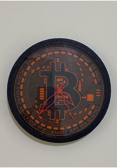 Bitcoin Temalı, Siyah Kasa, Şık Duvar Saati Siyah