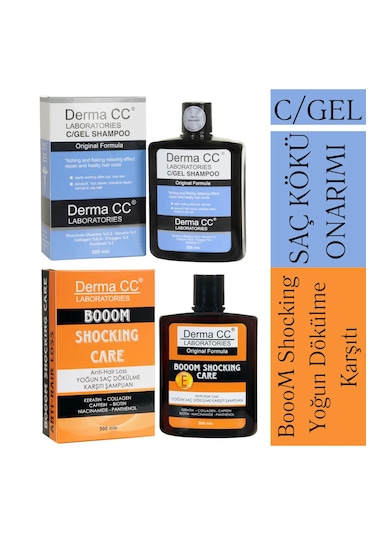 Derma CC Laboratories C/Gel + Booom Shocking Care Şampuan 2 x 500 ML