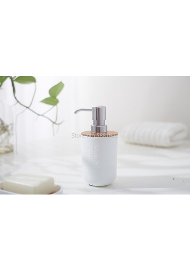 Bambu Ahşap Sıvı Sabunluk Şampuan Şişesi El Temizleyici Duş Jeli Sabun Şişesi El Sabunu Dispenseri