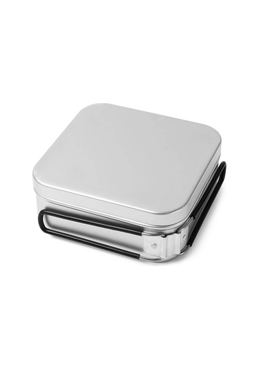 Kosona 1600ml Alüminyum Çift Kollü Yemek Kutusu - Dayanıklı, Hafif, Ev Ve Doğa İçin Uygun Gümüş