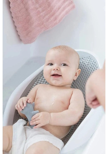 Bebek Küveti Soft Silikon Fileli Bebek Yıkama Banyo Küveti Oturağı