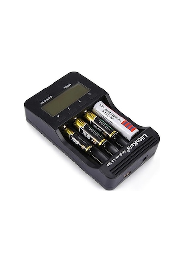 Dancemonkey Liitokala Lii-500 4 Yuvalı Lcd Pil Şarj Cihazı + 2a Adaptör + Araç Şarj Cihazı Siyah İngiltere Tak