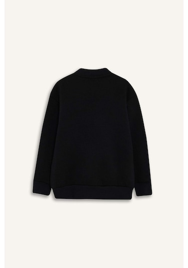 Defacto Erkek Çocuk Kolej Yaka Bomber Cardigan D2803a825aubk81 Siyah