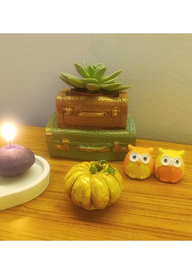 Artepieza Vintage Çift Bavul Saksı- Masaüstü Düzenleyici- Dekoratif Bavul Kalemlik Yeşil-kahve 12 8 1 Adet