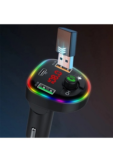 Sones P24 1 Type-c + 2 Usb Araç Şarj Cihazı Araç Bluetooth Müzik Çalar Gerilim Algılama