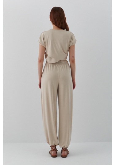 Asimetrik Kesim Croplu Takım Taş Taş