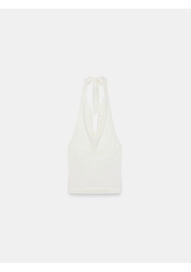 Dilvin 32973 Degaje Yaka Top-ekru