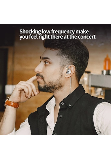 Cca Cra Kulak İçi Kulaklıklar Ultra-ince Diyafram Dinamik Sürücü Iem Kulaklık Cra Black Mic