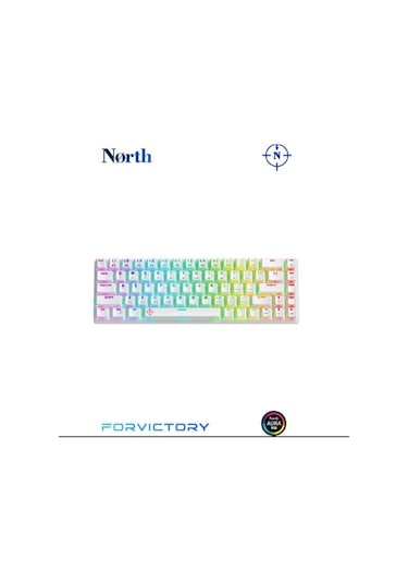North Odin Pro Wl68 Lightcore Kablosuz Bluetooth Rgb Red Switch Türkçe Beyaz Mekanik Gaming Klavye