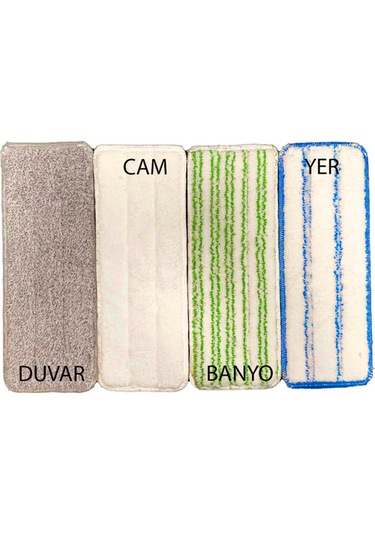 Best Mikrofiber 4'lü Tablet Mop Yedek Bezi Çift Tırnak 33 12,5 Cm