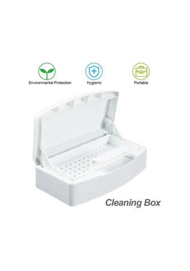 Tenfowee Pratik Tırnak Aleti Dezenfeksiyon Kutusu - Taşınabilir Ve Hafif Temizleme Kabı, Beyaz Kapaklı