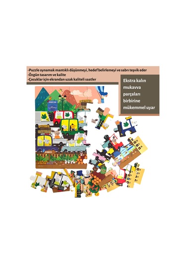 Doerkids Park Ara-Bul Yer Puzzle | Eğitici Puzzle 35 Parça Dev Puzzle