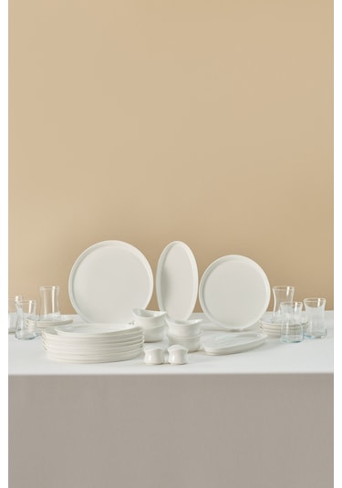 Karaca Forever Bone Bovi 28 Parça 6 Kişilik Kahvaltı Takımı Beyaz