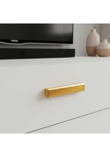 Lüks Monte 96 Mm Mobilya Çekmece Dolap Yatak Odası Şifonyer Genç Ve Çocuk Odası Kulpu Gold