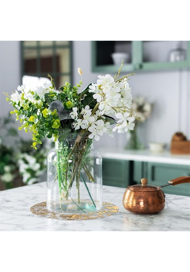 Xiaaokeji Tek Kullanımlık Yuvarlak Gül Altın Amerikan Servisi İnce Örgü Mat Altın