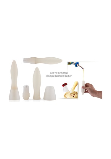 Yağ Hazneli Silikon Yumurta Fırçası Pasta Börek Kek Hamur Fırçası