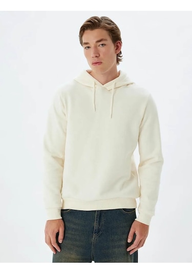 Koton Erkek Sweatshirt Ekru 5wam70001mk 25ky59000107 Y5915 Ekru