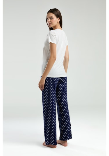 Pierre Cardin 8953 Kısa Kol Kadın Pijama Takımı Beyaz