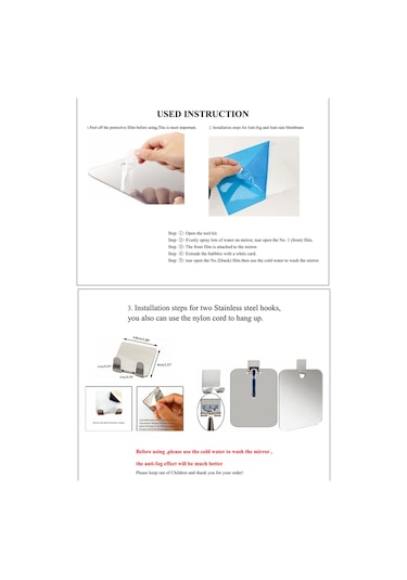 Gajeena Büyük Boy Sislenmeyen Sakal Aynası - Çelik Tıraş Bıçağı Askılı, Seyahat Ve Günlük Kullanım İçin