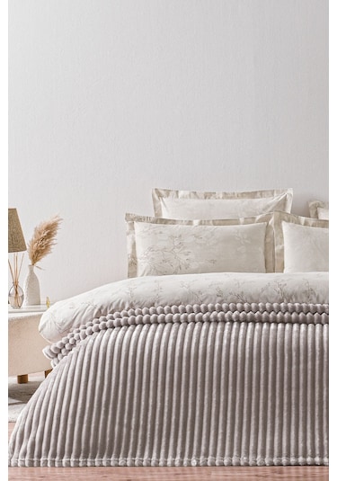 Puffy Sova Çift Kişilik Wellsoft Battaniye - Vizon