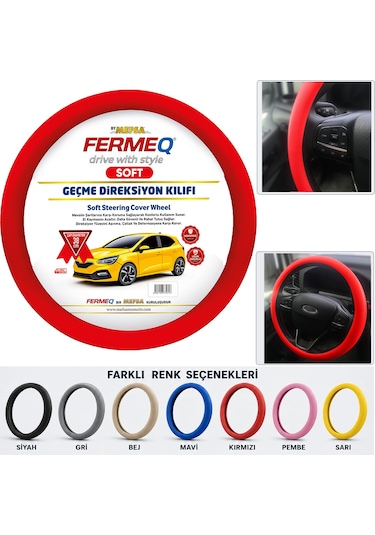 Direksiyon Kılıfı Geçme 38cm Soft Kırmızı Dkg001k Fermeq