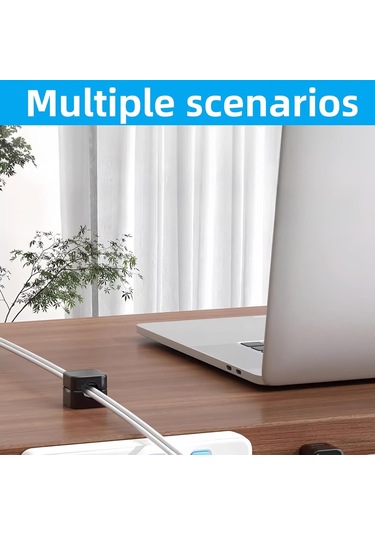 Hangfox 6 Adet Manyetik Kablolu Organizatör Klipsi - Usb, Telefon Şarj Kabloları İçin Sabit Tutucu, Ev Ofis Araç Uygun Siyah Renk