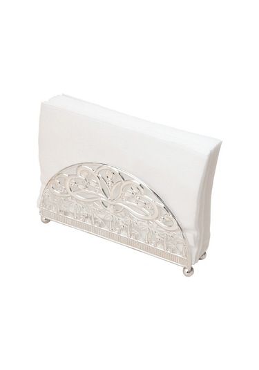 Sones Metal Vintage Dik Yemek Masası Kağıt Havlu Düzenleyici Gümüş