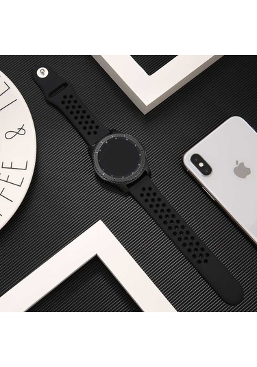 Galaxy Uyumlu Watch 42mm 20mm Krd-02 Uyumlu Zore Kordon-siyah-yeşil