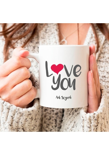 Love You Beyaz Bardak Kupa