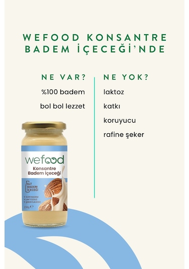 Wefood Konsantre Badem İçeceği (%100 Badem) 240 G