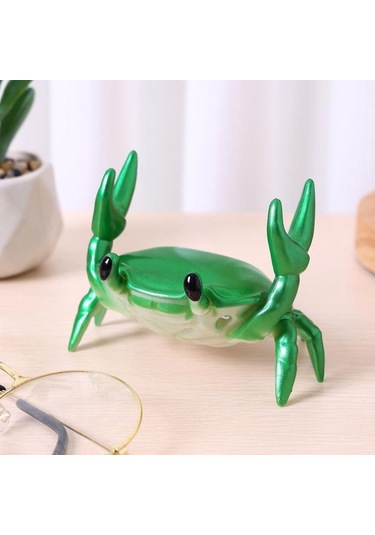 Yeşil Vaorlo Sevimli Yengeç Tutucu Akıllı Telefon Pan Gözlük Telefon Tutucu Masası Standı Yaratıcı Braketi Canlı Film İzle