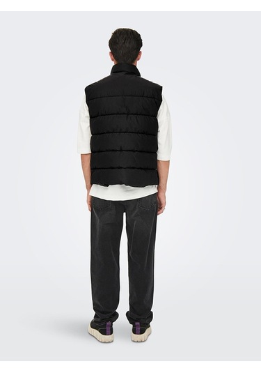Only & Sons Erkek Şişme Yelek Onsmelvın Lıfe Puffer Vest - 22022232 Siyah