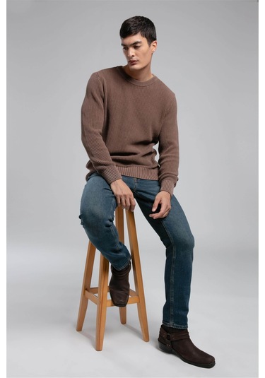 Wilson Erkek O Yaka Kazak-21853 Kahverengi