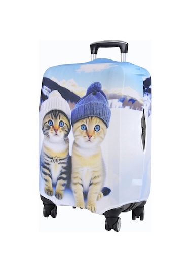 My Saraciye 83 Kedi Kar Valiz Kılıfı, Bavul Kılıfı - Kedi Kar 83 001
