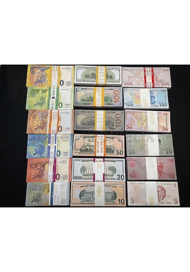 Aykar 18 Deste Karışık Euro - Dolar Ve Tl Geçersiz Paralar