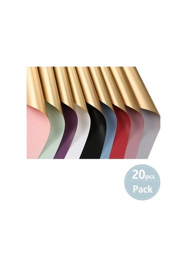 Ulzyvf 20 Adet Su Geçirmez Çiçek Paket Kağıdı - Çift Renk Altın Desenli Hediye Ambalajı Diğer