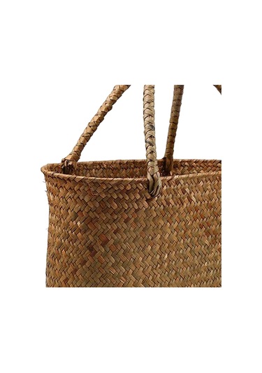 Suntek Kırsal Rattan Dokuma Çanta Şeker Torbaları Park Açık Kahverengi