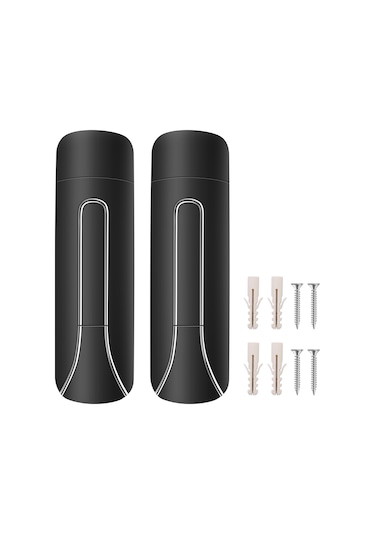 Xurunkeji 2 Adet Duvara Monte Banyo Plastik Sıvı Sabunluk 350 Ml Duş Jeli Deterjan Şampuan Şişesi Mutfak Otel İçin Siyah