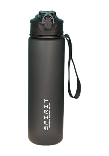 750ml Pipetli Su Şişesi Zaman İşaretleyici Büyük Kapasiteli Motivasyon Plastik Black 750ml Black