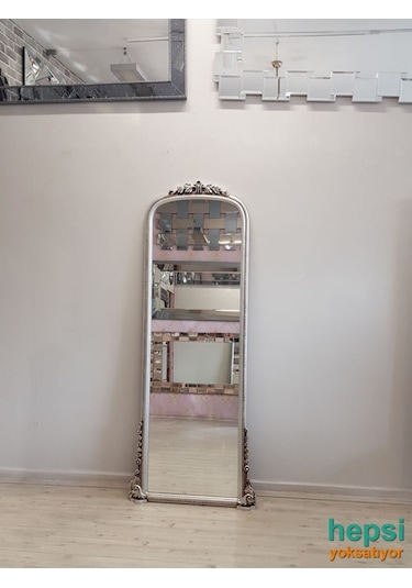 Matmazel Model Gümüş Renk Varaklı Boy Aynası Gümüş