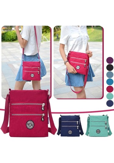 Novahub Yeşil Kadın Çapraz Vücut Messenger Çanta, Ayrılabilir Omuz Çantası, Naylon Materyal, Fermuarlı İç Cep, Pratik Boyutlar Yeşil