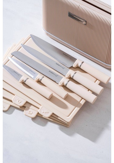 Cooper 10 Parça Standlı Kesme Tahtası Ve Bıçak Seti Diğer