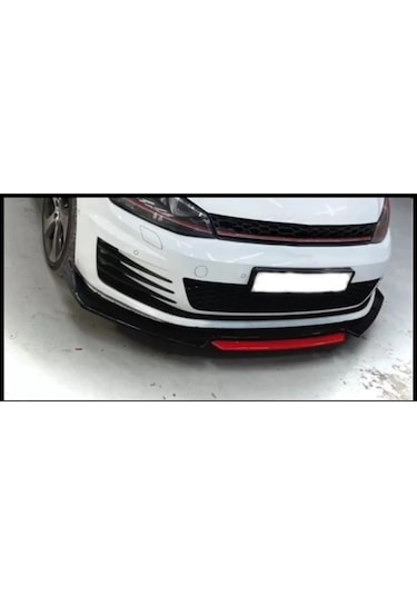 Vw Golf 7 - 7 Fl Kırmızı Renkli Ön Lip 4 Prç P.siyah 2012 - 2019