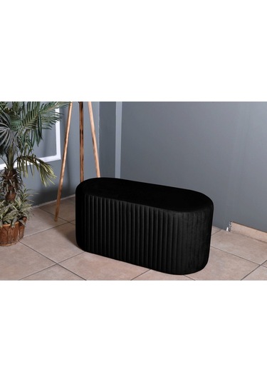 Velluto Lungo Puf-siyah 90 Cm Kapitoneli Uzun&oval Puf&bench&koltuk&pofuduk Makyaj Puff