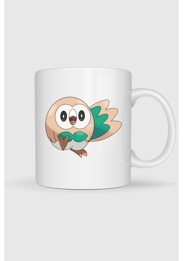 Rowlet Baskılı Kupa Bardak Beyaz